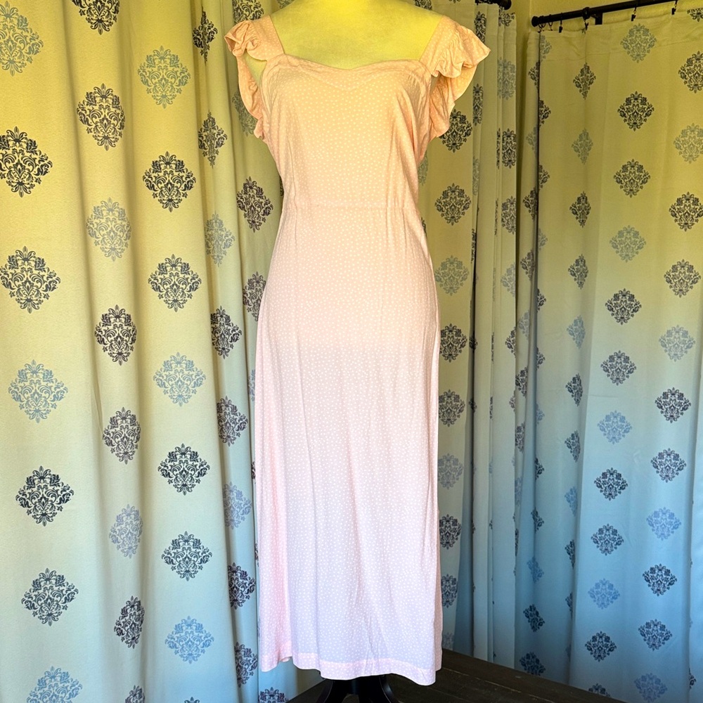 LOFT Light Pink Ruffle Sleeve Dress